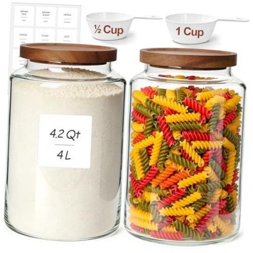 2pcs wide mouth flour - (4.2qt), wide-mouth