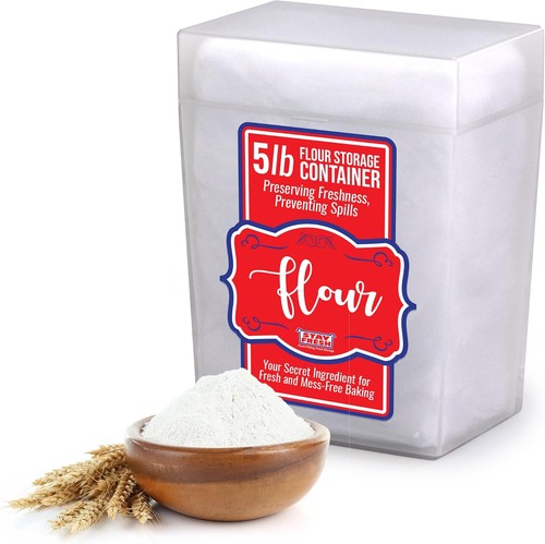 Clear flour container - clear, 5lb
